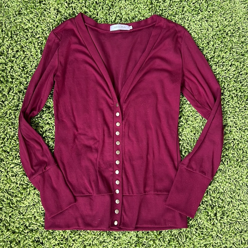 V neck button down sweater